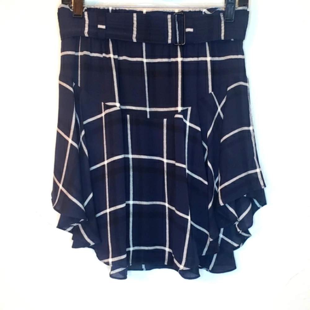 Luxury ALC Skirt Plaid Navy Black White Mini NEW ๐ Ret $395- - Picture 11 of 13